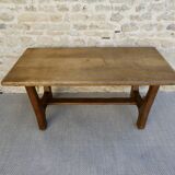 Table basse en bois massif, brutaliste