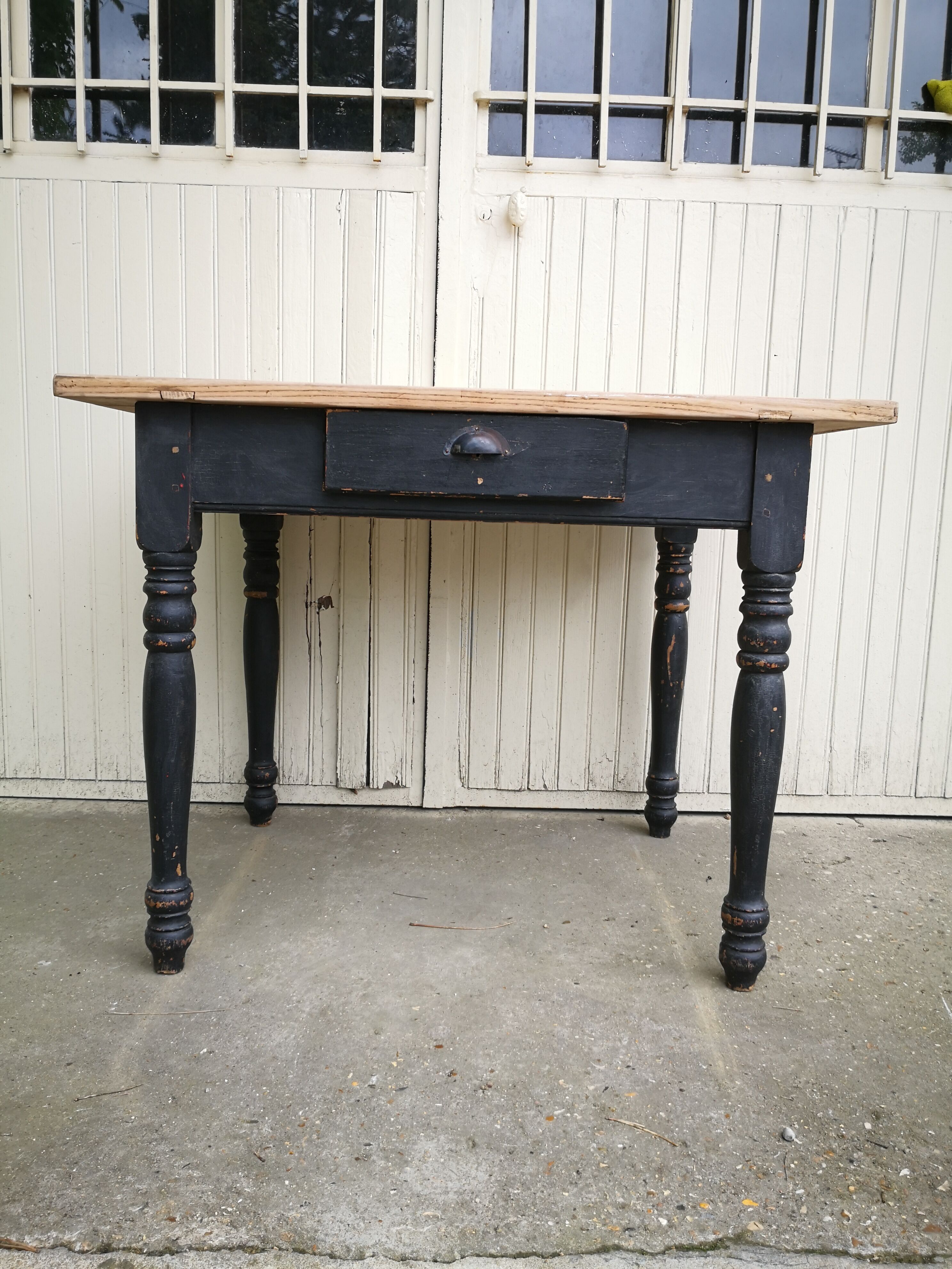Vintage wooden farmhouse table