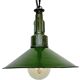 Industrial green enamel military pendant lamp with cast aluminium top, 1960s
