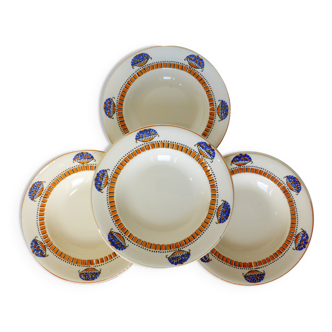 4 hollow plates of Longwy