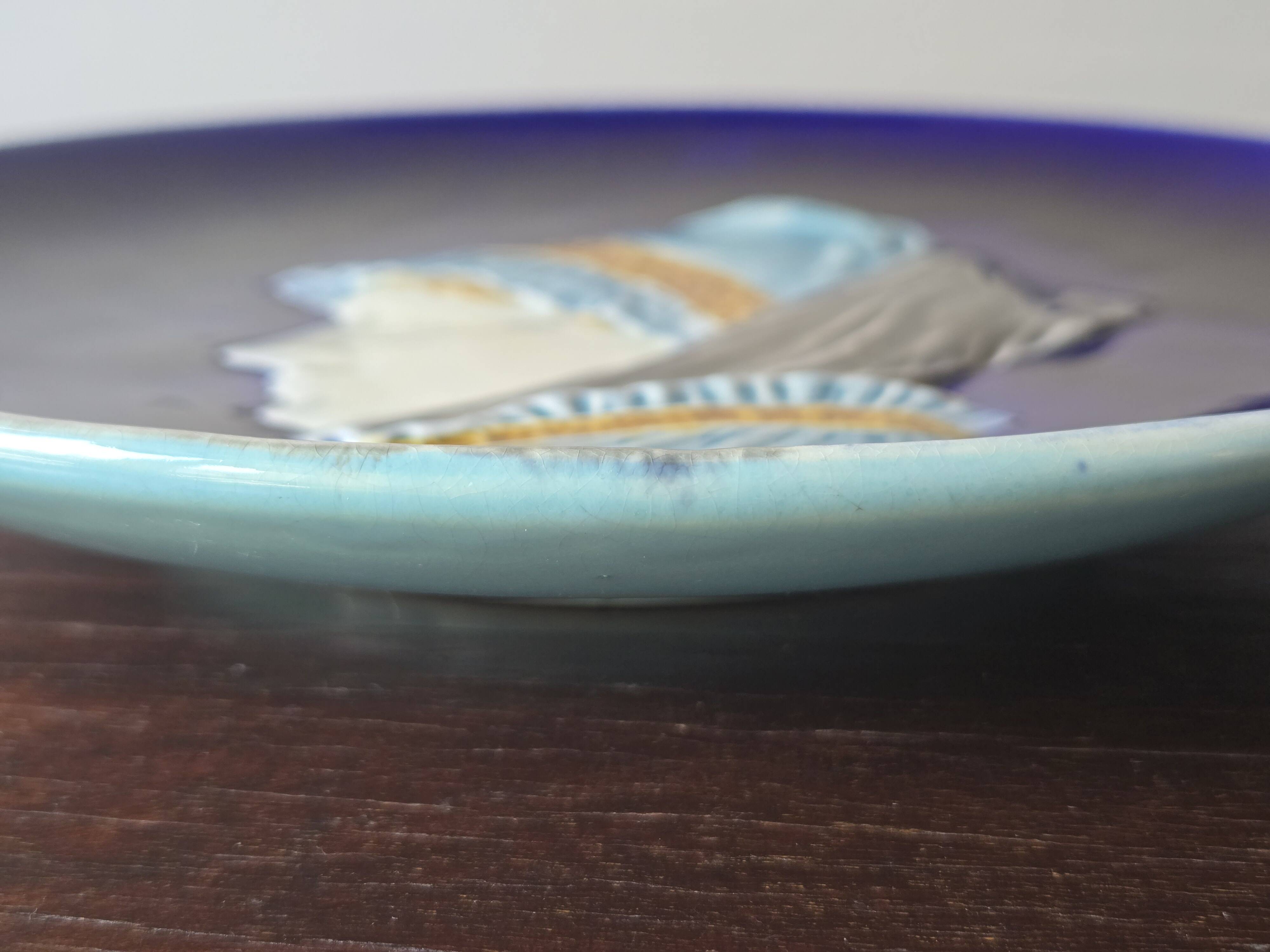 Majolica plate Sarreguemines no. 1174 (late 19th century)