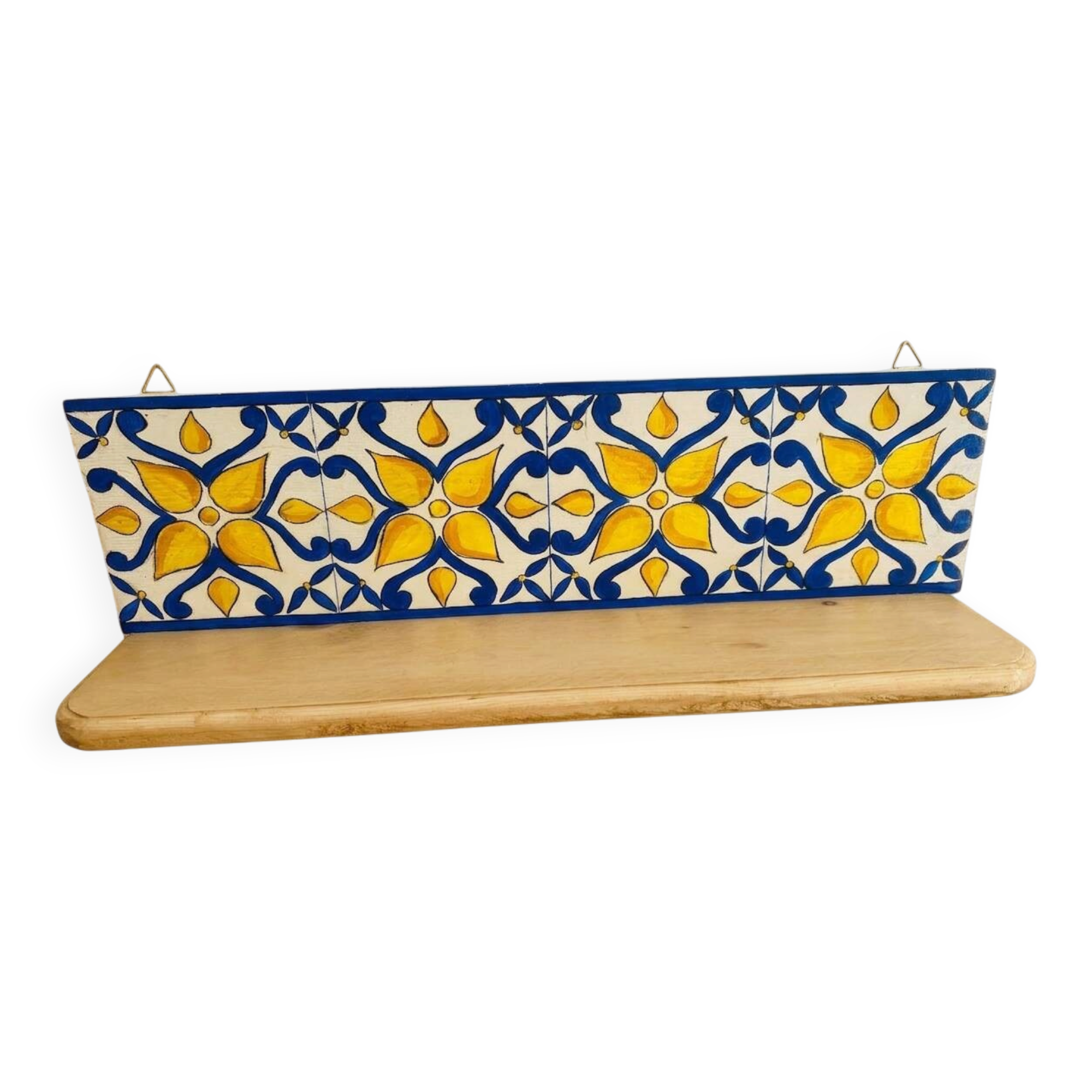 Hand-painted wooden shelf