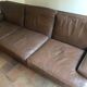 4-seater brown leather canapé Arne Norell Model Merkur