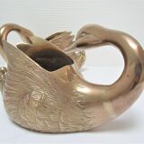 Two vintage solid brass brass zoomorphic pot pot cache