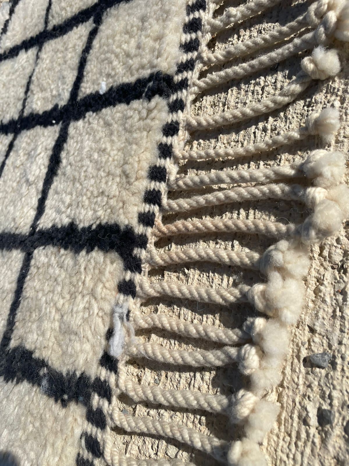 Berber rug black white 152x102cm