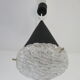 Conical suspension in metal and frosted glass design 60s - 70s