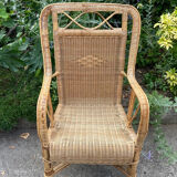 Adult vintage rattan armchair