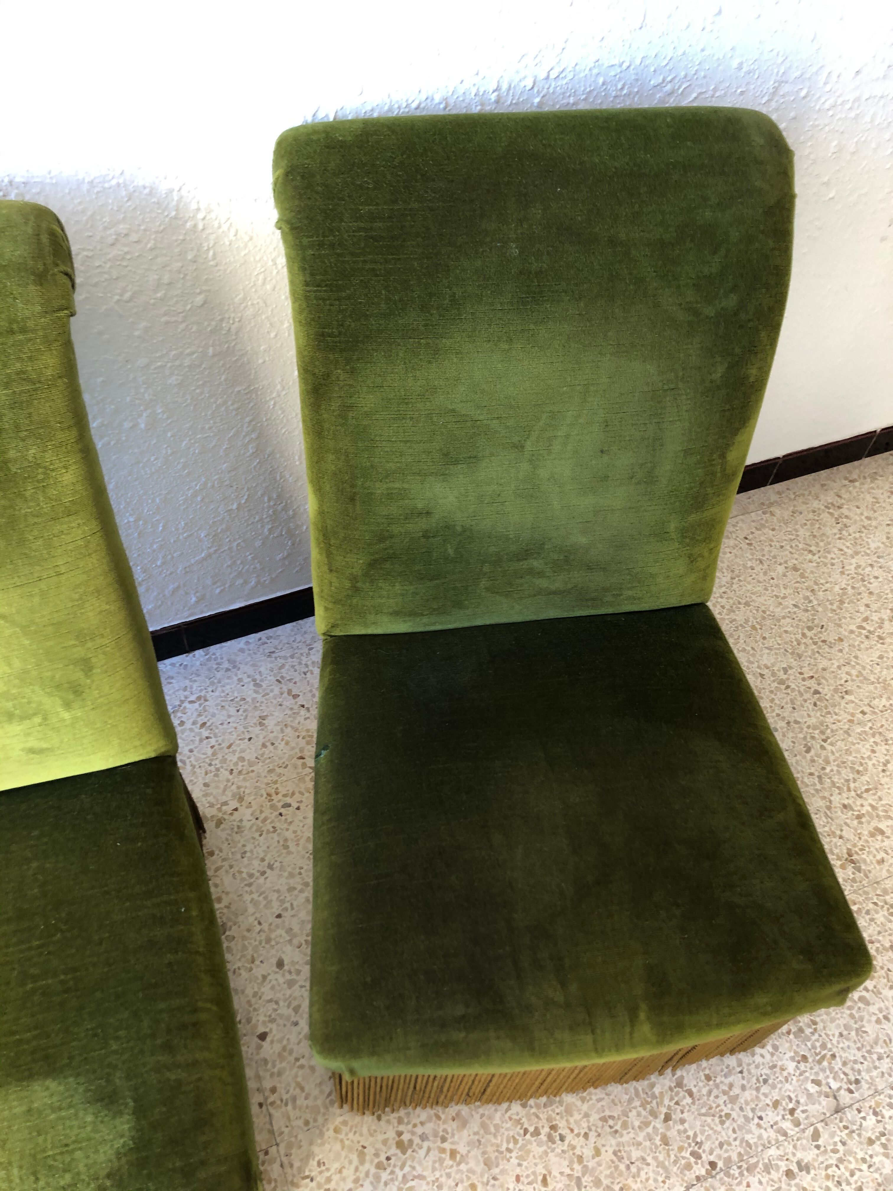 Pair of vintage green velvet heaters