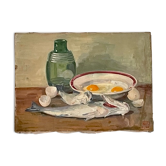 Tableau peinture huile sur toile nature morte