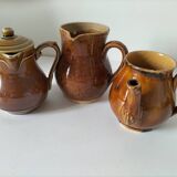 Set of three stoneware jugs from Vendeuvre Pottery – bistro charm
