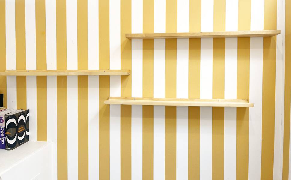 Stripa wall shelf in solid pine, vintage ikea design