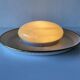 Brass disc and glass clip lamp from the mid-century by Hillebrand, 1950s, Germany.