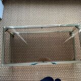 Glass and brass table