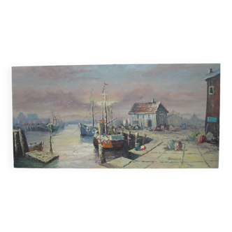 Marine painting, oil painting, signed BONEN