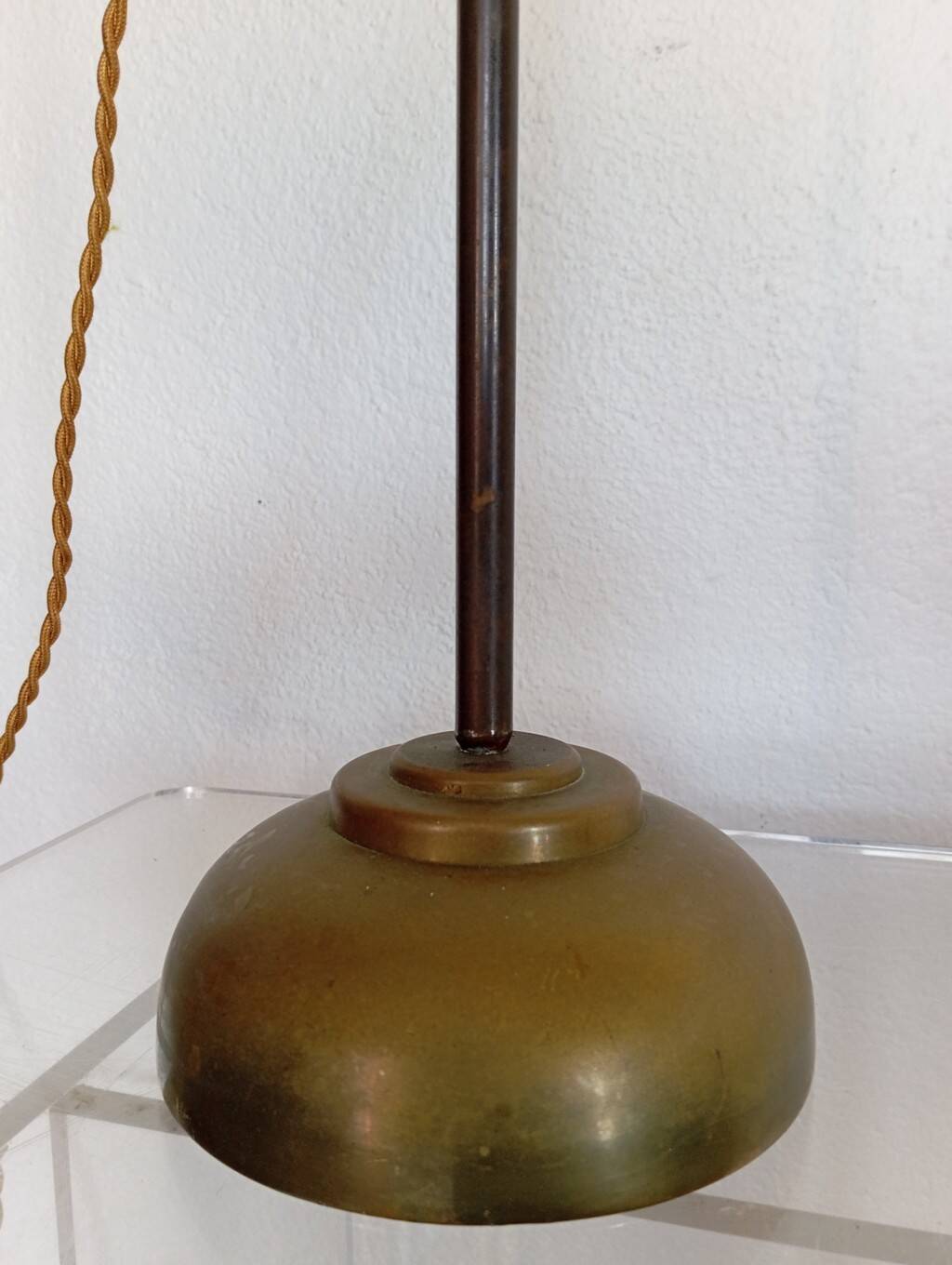 Lampe art nouveau monte et baisse en bronze
