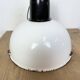 Industrial soviet white enamel pendant lamp, 1960s