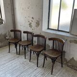 Set of 4 wooden bistro chairs