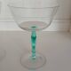 Pair of Vintage Postmodern Crystal Champagne Coupes with Organic Aqua Stems