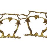 Paire de frontons anciens français en bronze doré