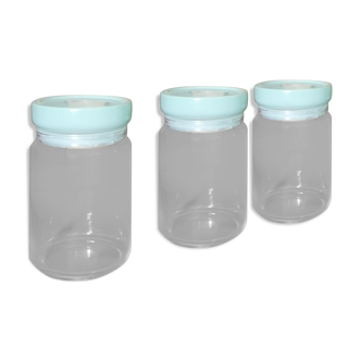 Trio of glass jars