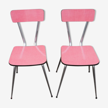 Set of 2 chairs in formica Red