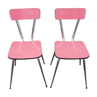 Set of 2 chairs in formica Red