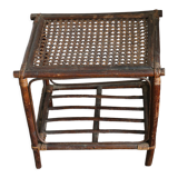 Side table in bamboo and canning, 60s/70s