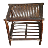 Side table in bamboo and canning, 60s/70s