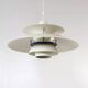 PH5 vintage Scandinavian white suspension by Poul Henningsen from the 1980s.