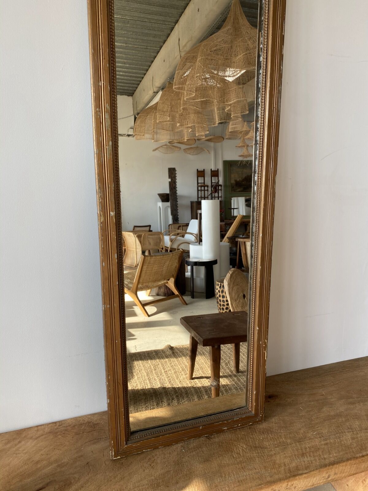 Old foot mirror gilded