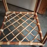 Vintage rattan wicker bedside table 1960 1970