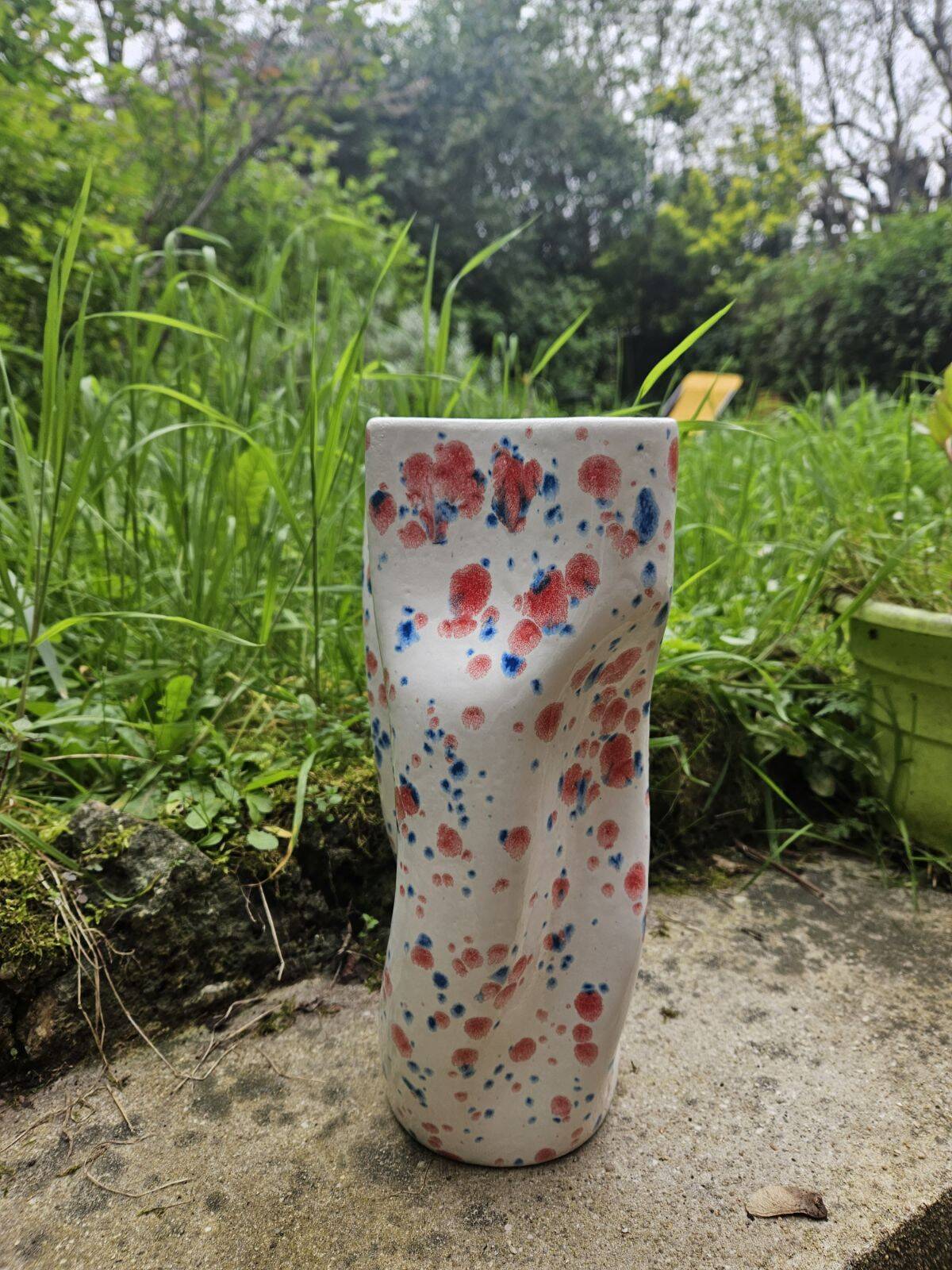Hand enameled vase