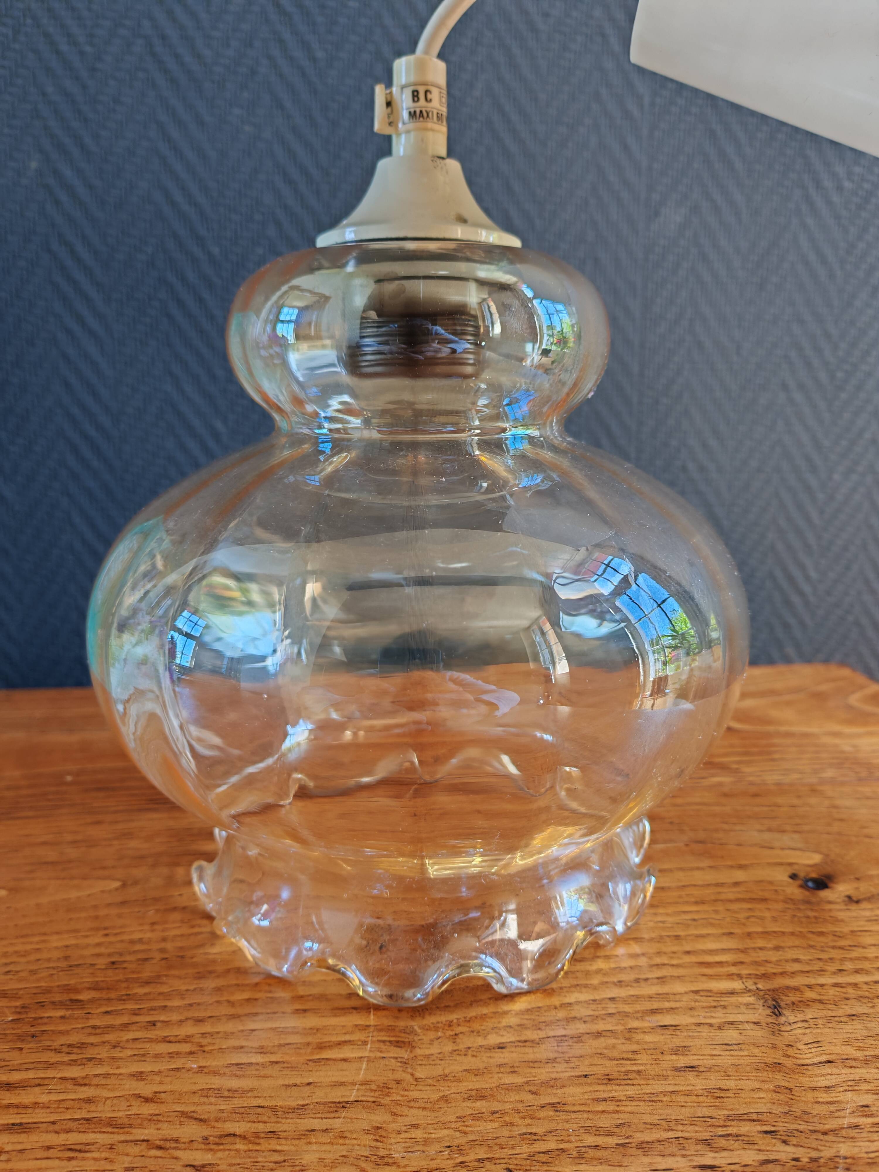 Suspension lustre en verre soufflé