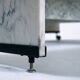 Table basse réglable en marbre noir et blanc italien, années 1980