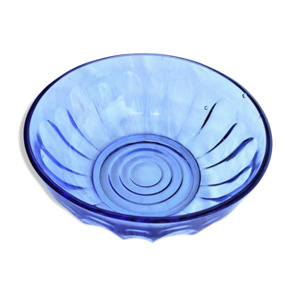 Vintage transparent blue glass bowl