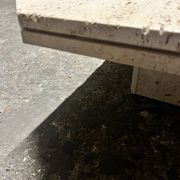 Design coffee table in raw travertine, mid-20th century Italy 1970.