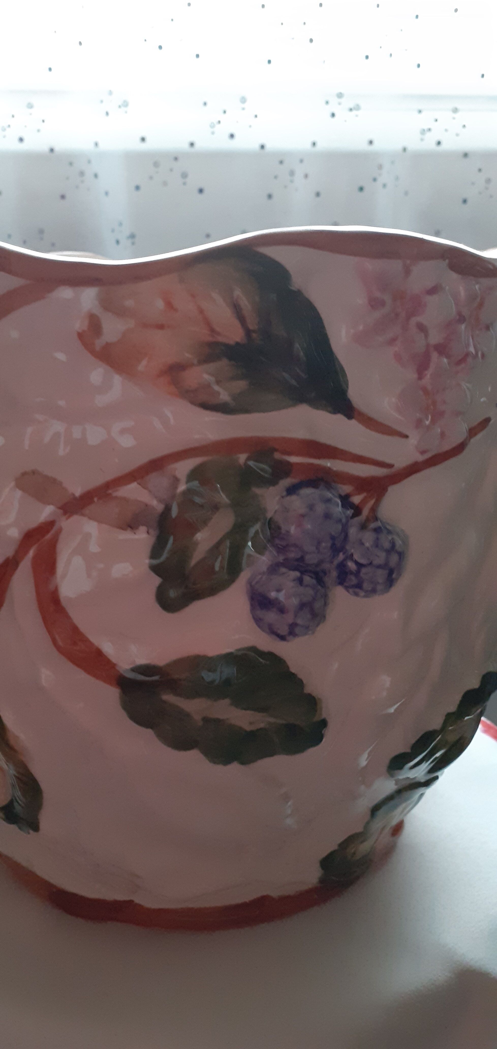 cache pot slurry fruits and flowers ceramic