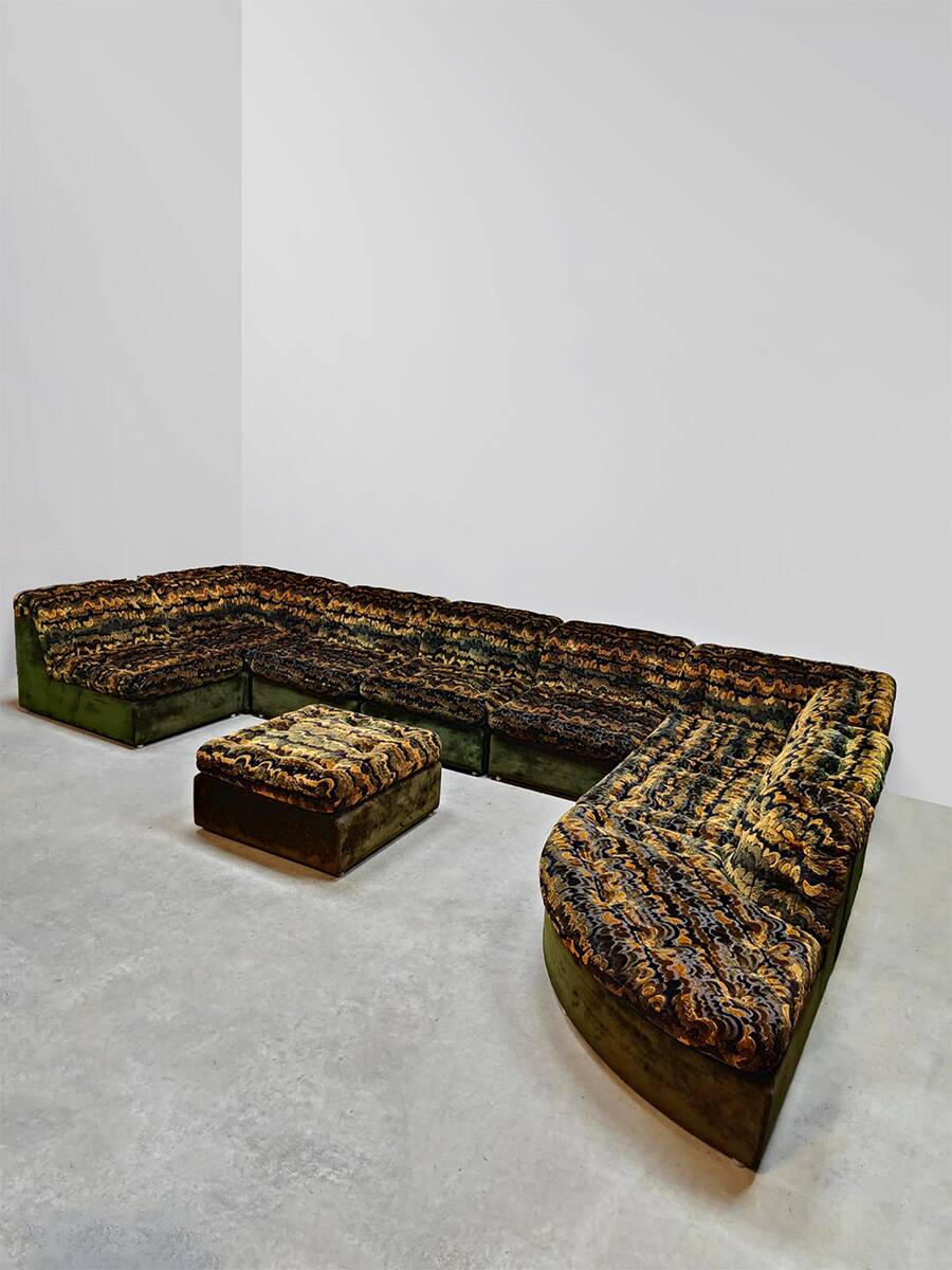 Vintage modular sofa Laauser 'Jungle green'