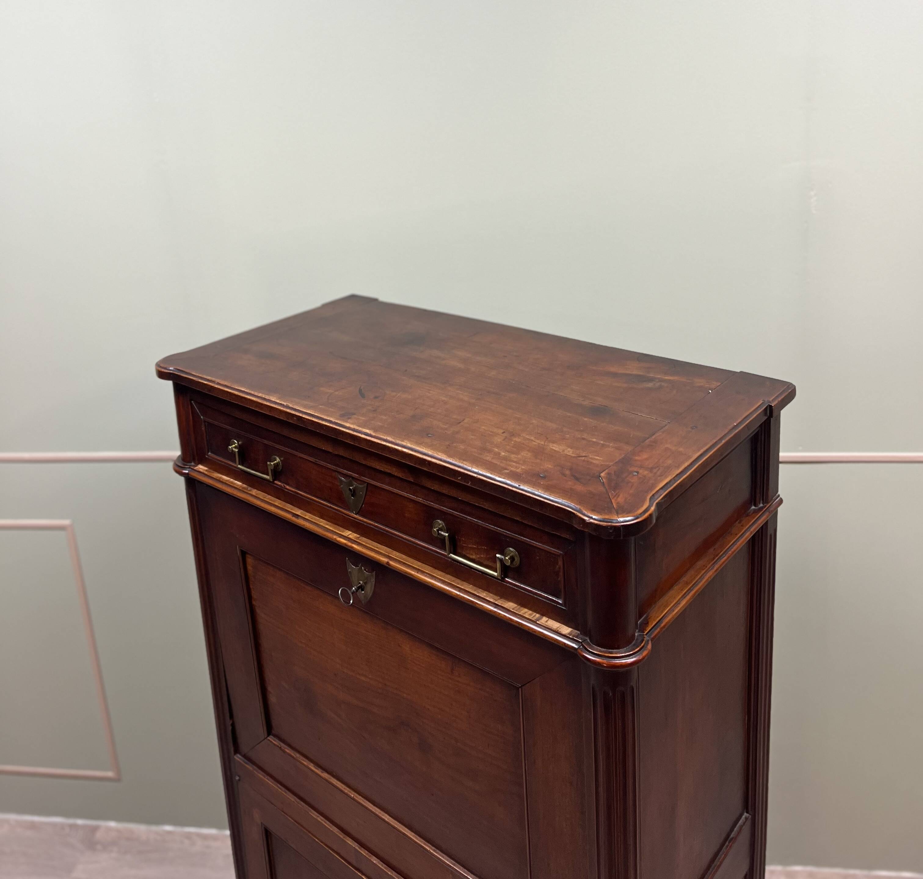 Mahogany Secretary Louis XVI XIII Eme Century