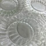 8 Marguerite Duralex glass dessert plates