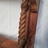 3-tier wood and rope boat shelf