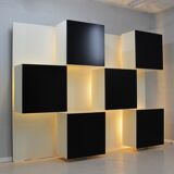 Backlit Bookcase Roberto Monsani for Acerbis 1970s