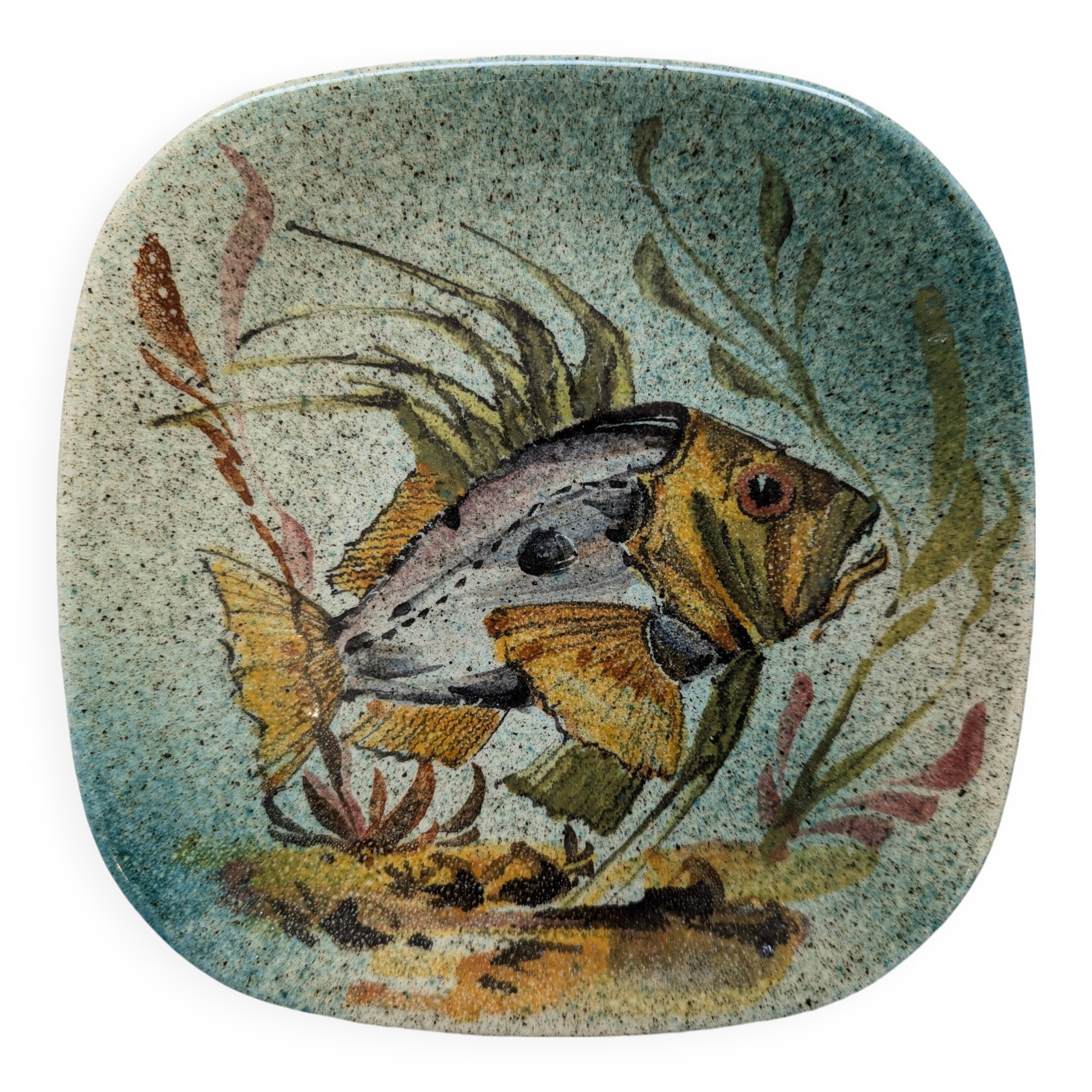 Hand-painted fish plate