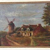 Oil on canvas signed - Moulin de Lancieux (Dinard)