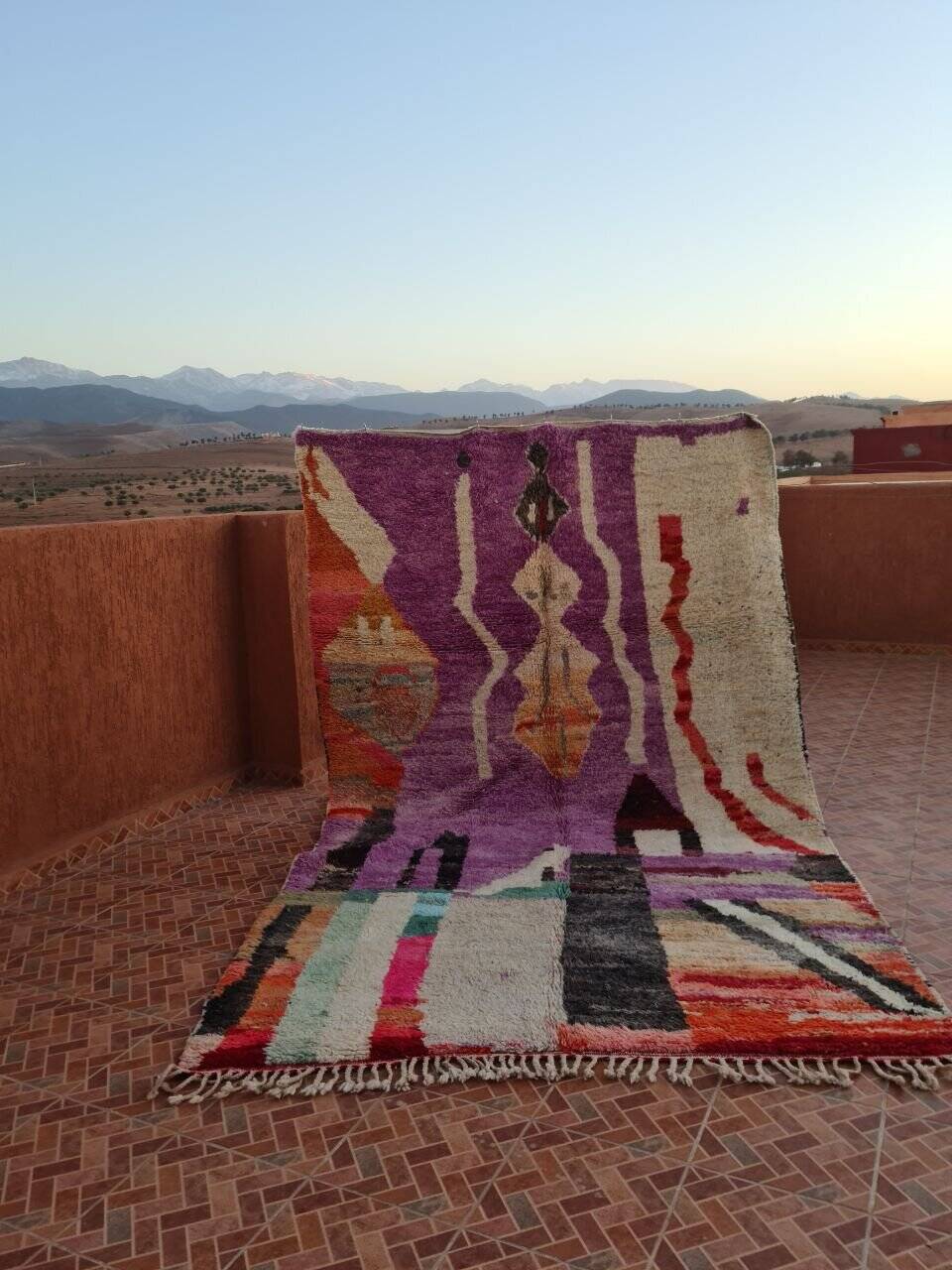 Authentic moroccan boujaad rug vintage handmade wool 300x200 cm