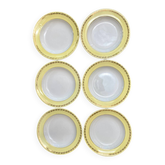 Set of 6 Luneville soup plates, Libourne model