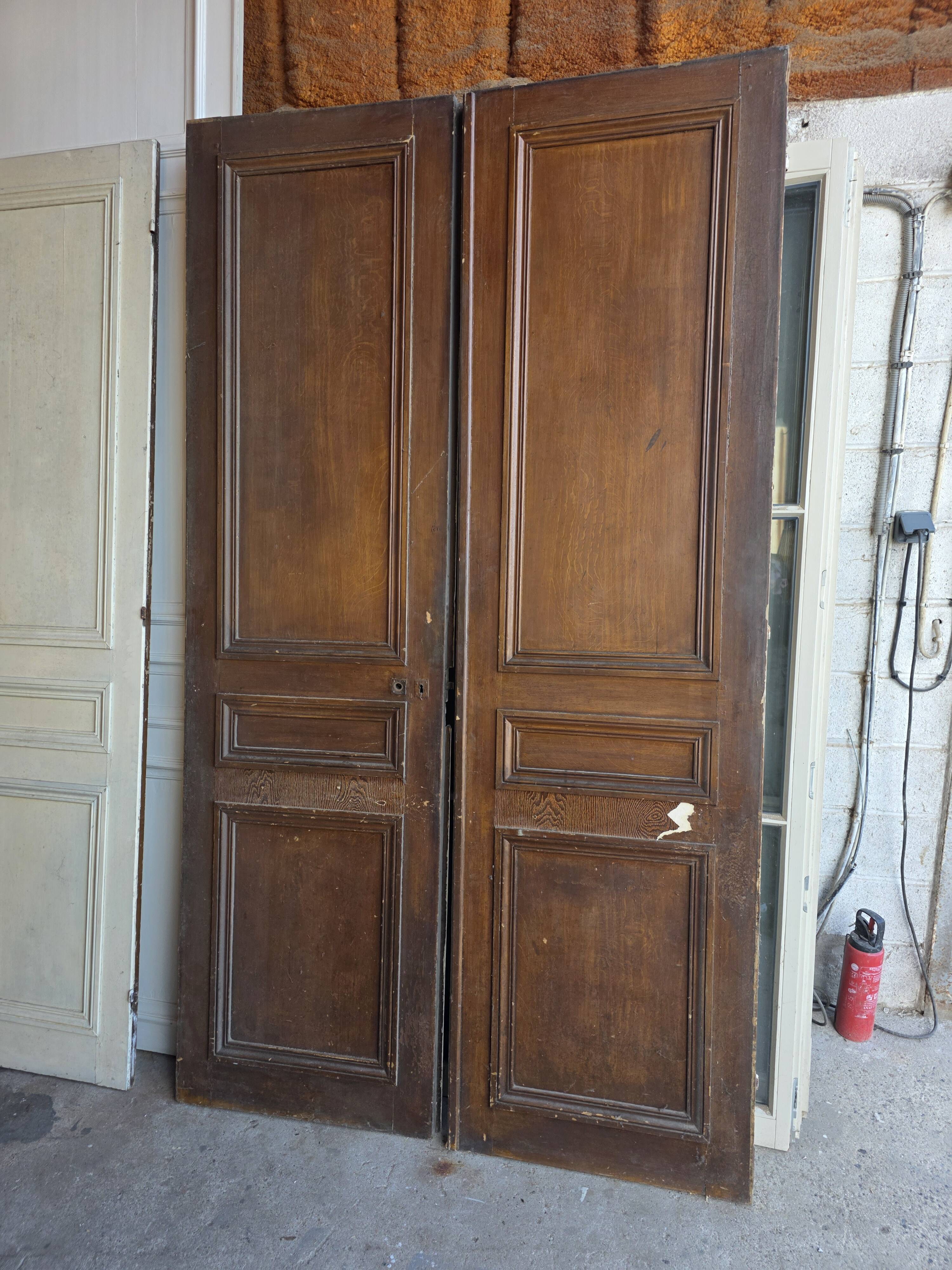 3 paires de portes de séparation du XIXème s.