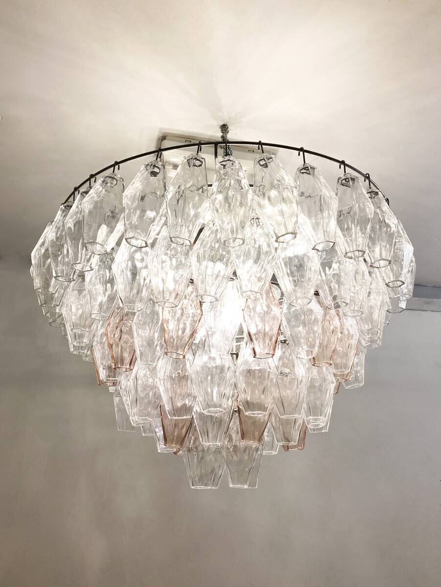 Mid-Century Murano Glass Chandelier "Polyhedr" by Carlo Scarpa, Italy, 1950s