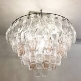 Mid-Century Murano Glass Chandelier "Polyhedr" by Carlo Scarpa, Italy, 1950s