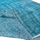 Handmade teal over-dyed rug vintage turkish carpet tek0571